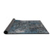 Sideview of Mid-Century Modern Blue Oriental Rug, urb1442