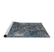 Sideview of Machine Washable Industrial Modern Baby Blue Rug, wshurb1442