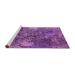 Sideview of Machine Washable Oriental Pink Industrial Rug, wshurb1442pnk