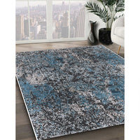 Mid-Century Modern Blue Oriental Rug, urb1442