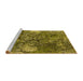 Sideview of Machine Washable Oriental Yellow Industrial Rug, wshurb1442yw