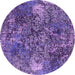 Round Oriental Purple Industrial Rug, urb1442pur