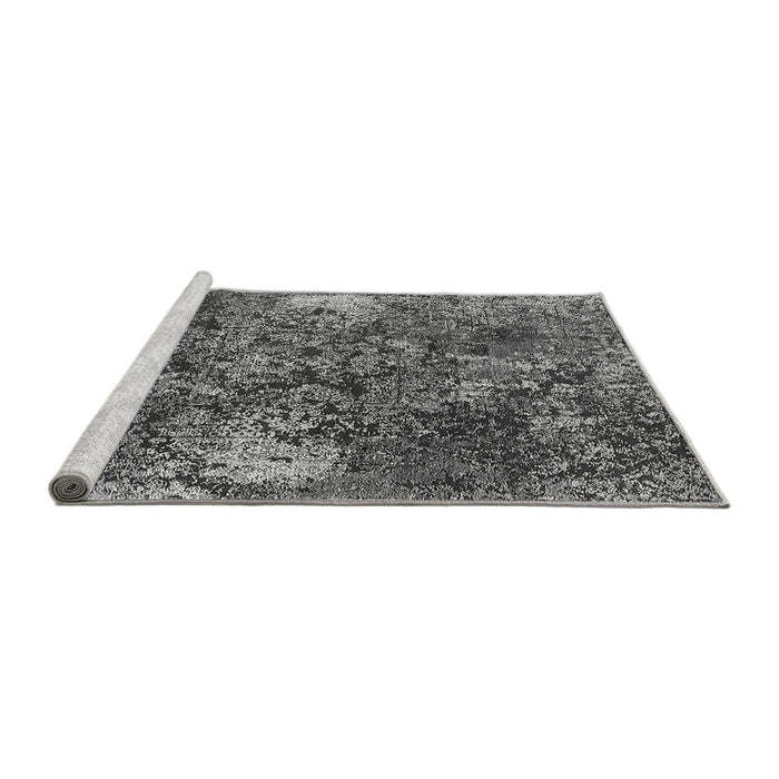 Sideview of Machine Washable Oriental Gray Industrial Rug, wshurb1442gry