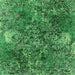 Square Machine Washable Oriental Green Industrial Area Rugs, wshurb1442grn