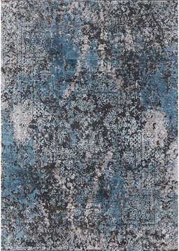 Mid-Century Modern Blue Oriental Rug, urb1442