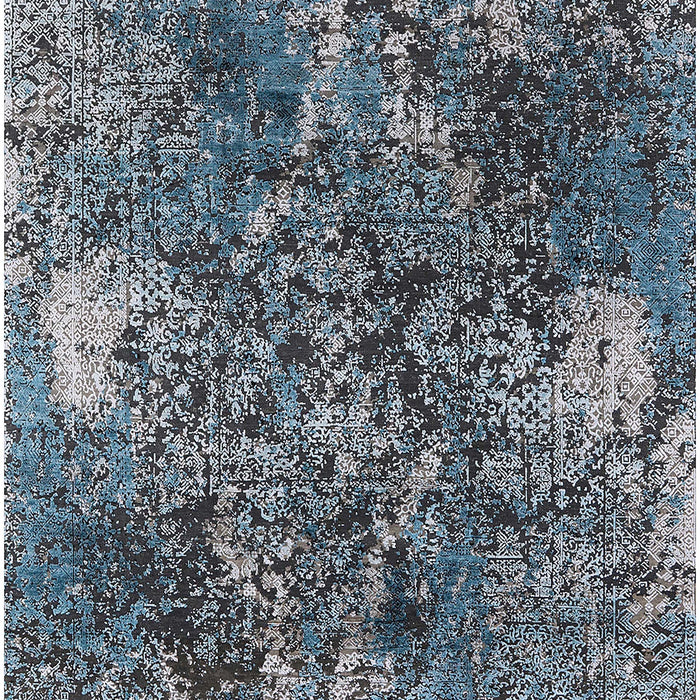 Mid-Century Modern Blue Oriental Rug, urb1442