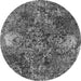 Round Oriental Gray Industrial Rug, urb1442gry