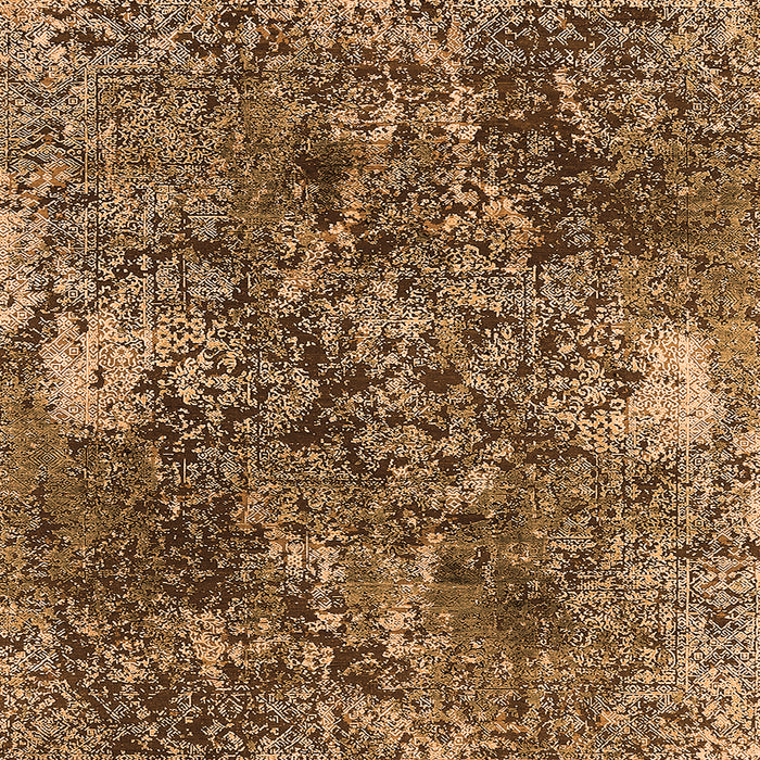 Square Machine Washable Oriental Orange Industrial Area Rugs, wshurb1442org