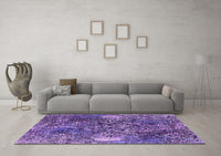 Machine Washable Oriental Purple Industrial Rug, wshurb1442pur