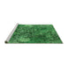 Sideview of Machine Washable Oriental Green Industrial Area Rugs, wshurb1442grn