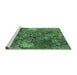 Sideview of Machine Washable Oriental Emerald Green Industrial Area Rugs, wshurb1442emgrn