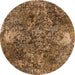 Round Oriental Orange Industrial Rug, urb1442org