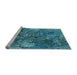 Sideview of Machine Washable Oriental Light Blue Industrial Rug, wshurb1442lblu