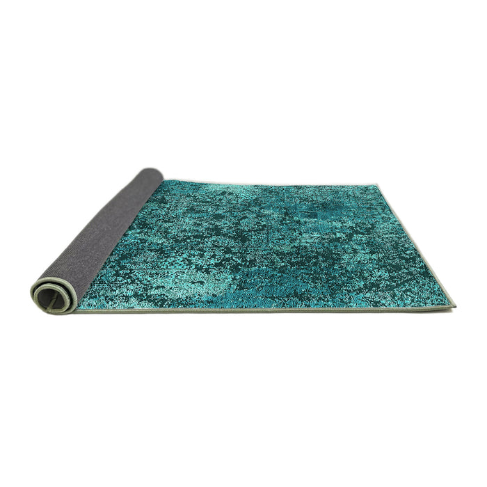 Sideview of Oriental Turquoise Industrial Rug, urb1442turq