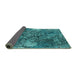 Sideview of Oriental Turquoise Industrial Rug, urb1442turq