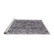 Sideview of Machine Washable Industrial Modern Gray Rug, wshurb1443