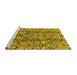 Sideview of Machine Washable Oriental Yellow Industrial Rug, wshurb1443yw