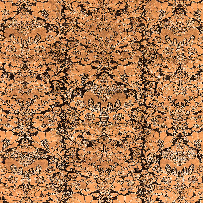 Square Oriental Orange Industrial Rug, urb1443org