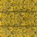 Square Machine Washable Oriental Yellow Industrial Rug, wshurb1443yw