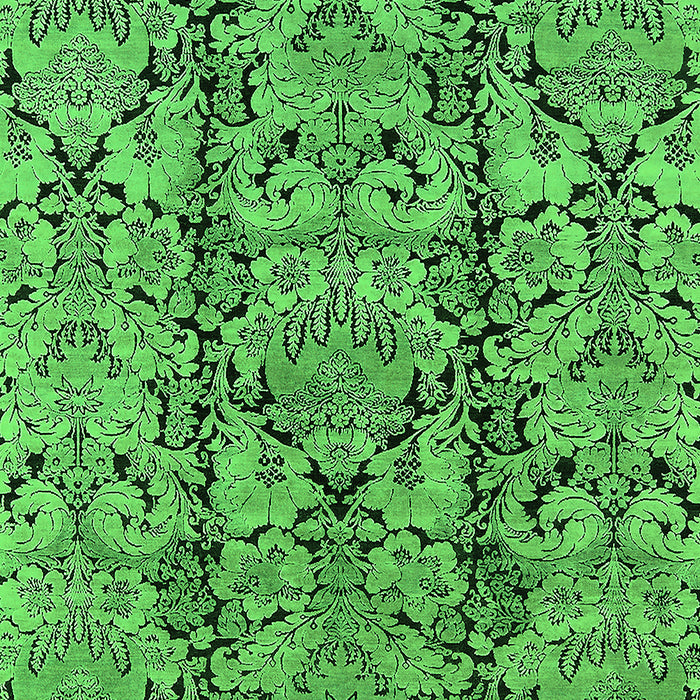 Machine Washable Oriental Green Industrial Area Rugs, wshurb1443grn