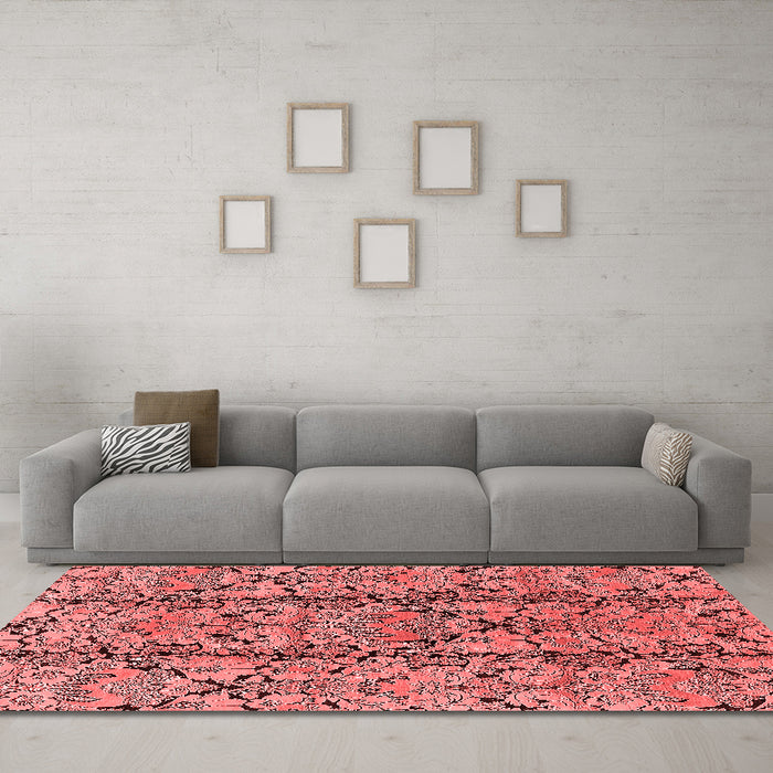 Industrial Red Washable Rugs