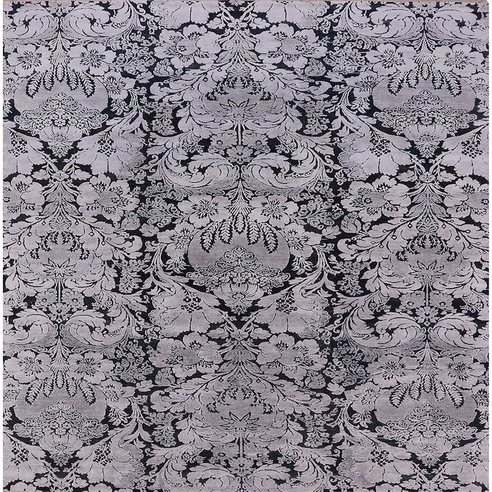 Square Mid-Century Modern Gray Oriental Rug, urb1443