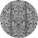 Round Oriental Gray Industrial Rug, urb1443gry