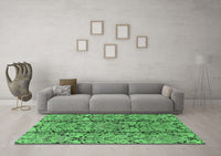 Machine Washable Oriental Emerald Green Industrial Rug, wshurb1443emgrn