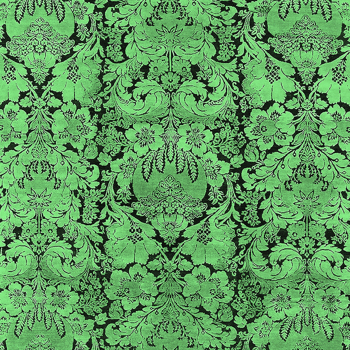 Machine Washable Oriental Emerald Green Industrial Area Rugs, wshurb1443emgrn