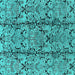 Square Oriental Turquoise Industrial Rug, urb1443turq