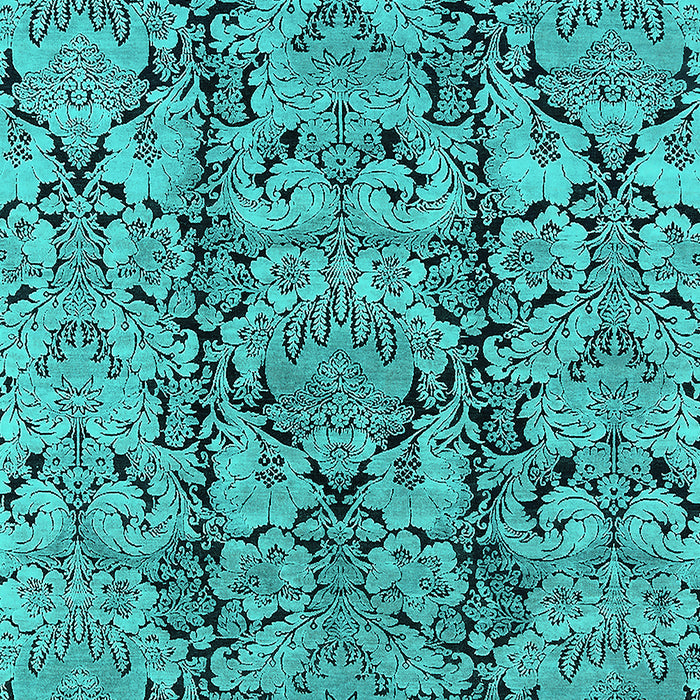 Machine Washable Oriental Turquoise Industrial Area Rugs, wshurb1443turq