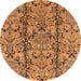 Round Oriental Orange Industrial Rug, urb1443org