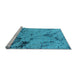 Sideview of Machine Washable Oriental Light Blue Industrial Rug, wshurb1444lblu