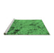 Sideview of Machine Washable Oriental Emerald Green Industrial Area Rugs, wshurb1444emgrn