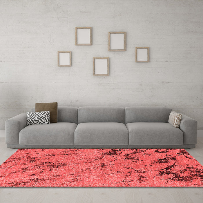 Industrial Red Washable Rugs