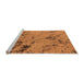 Sideview of Machine Washable Oriental Orange Industrial Area Rugs, wshurb1444org