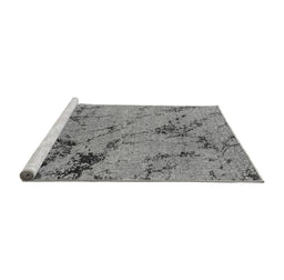 Sideview of Machine Washable Oriental Gray Industrial Rug, wshurb1444gry