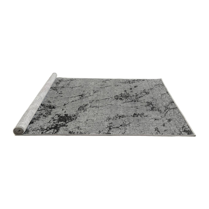 Sideview of Machine Washable Oriental Gray Industrial Rug, wshurb1444gry