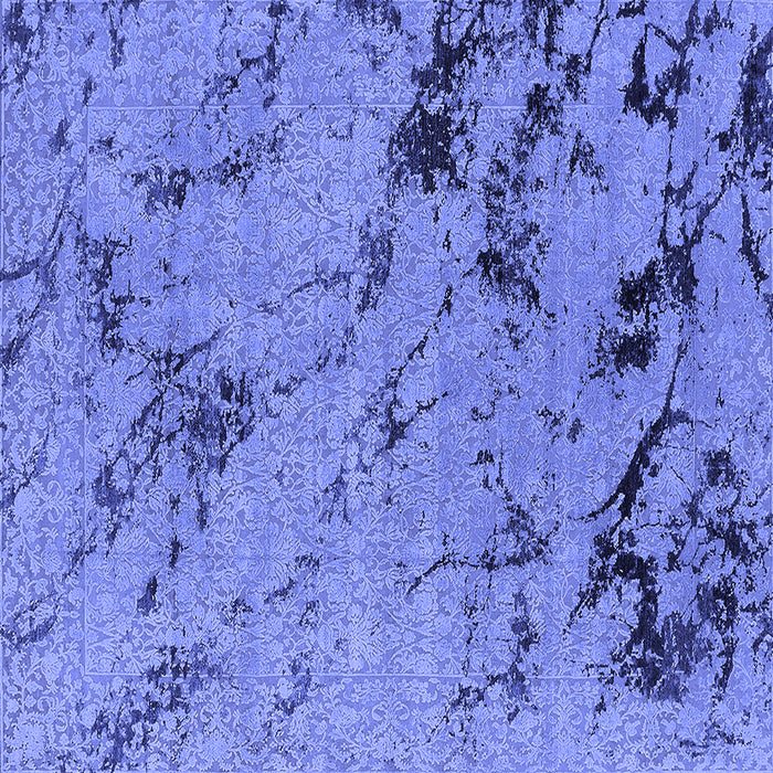 Square Machine Washable Oriental Blue Industrial Rug, wshurb1444blu