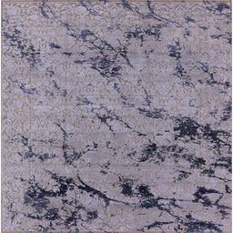 Square Mid-Century Modern Purple Oriental Rug, urb1444