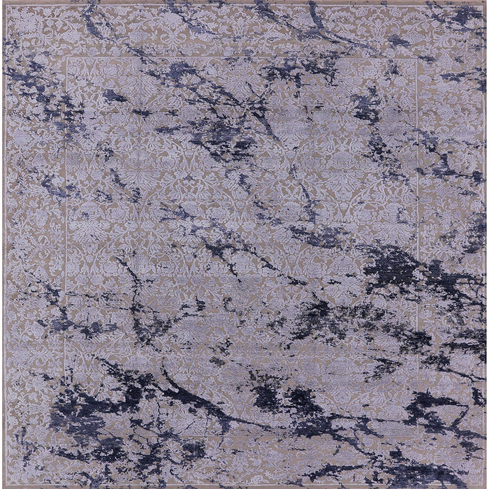 Square Mid-Century Modern Purple Oriental Rug, urb1444