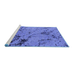 Sideview of Machine Washable Oriental Blue Industrial Rug, wshurb1444blu