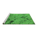 Sideview of Machine Washable Oriental Green Industrial Area Rugs, wshurb1444grn