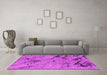 Machine Washable Oriental Pink Industrial Rug in a Living Room, wshurb1444pnk