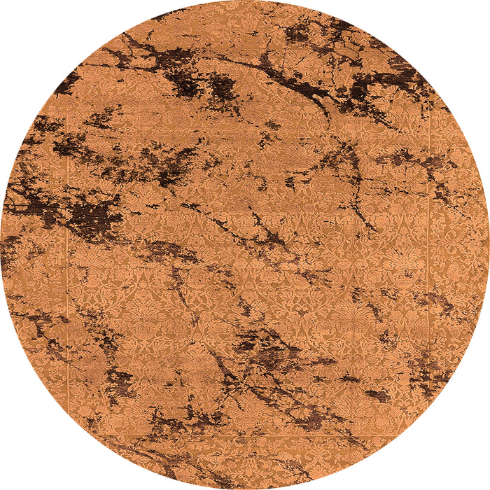 Round Oriental Orange Industrial Rug, urb1444org