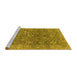 Sideview of Machine Washable Oriental Yellow Industrial Rug, wshurb1445yw