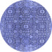 Round Oriental Blue Industrial Rug, urb1445blu