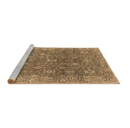 Sideview of Machine Washable Oriental Brown Industrial Rug, wshurb1445brn