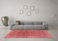 Machine Washable Oriental Red Industrial Rug, wshurb1445red