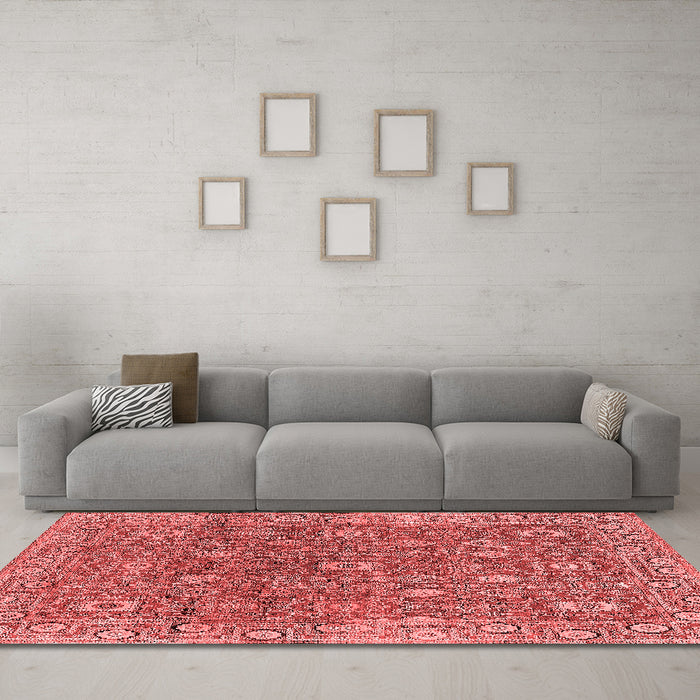 Industrial Red Washable Rugs